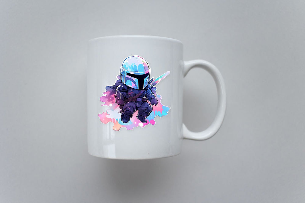 Star Wars Chibi Mandalorian Pastel Sticker