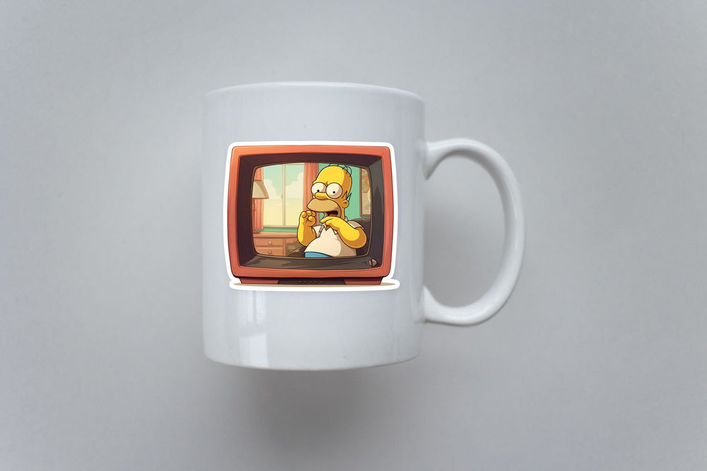 Homer Simpson on TV Screen Sticker