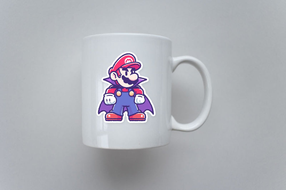 Super Mario Vampire Cape Halloween Sticker