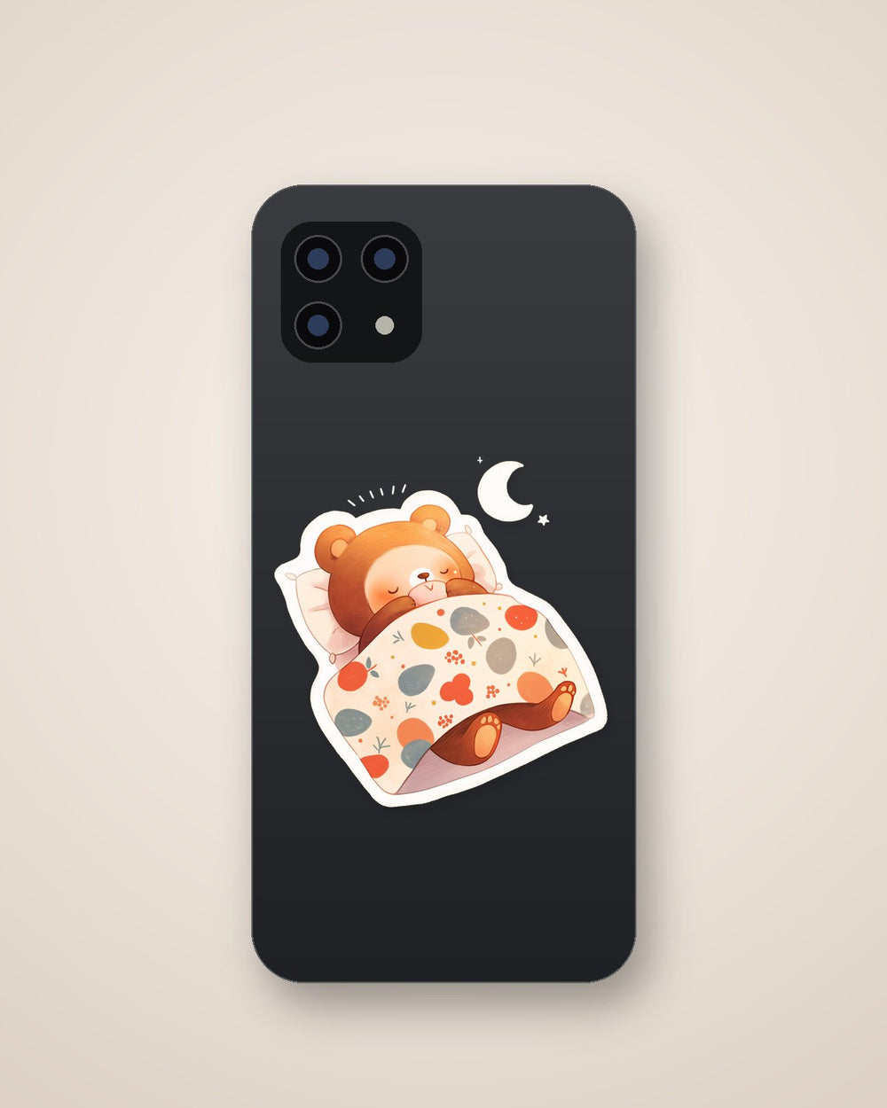 Sleeping Bear Under Blanket Sticker