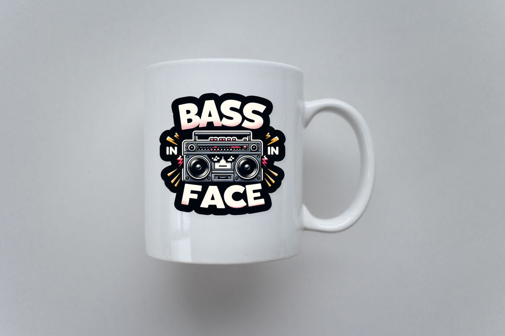 Bass in Your Face Boombox Sticker