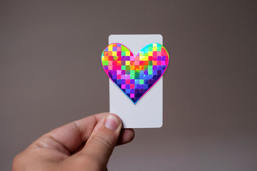 Heart of Colorful Squares Sticker