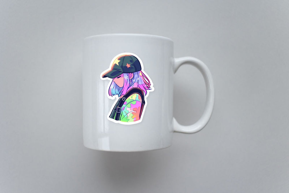 Pastel Girl in Cap Sticker