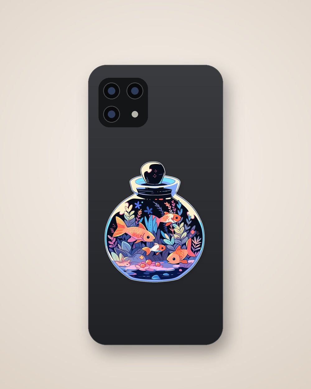 Aquarium with Orange Fish Sticker