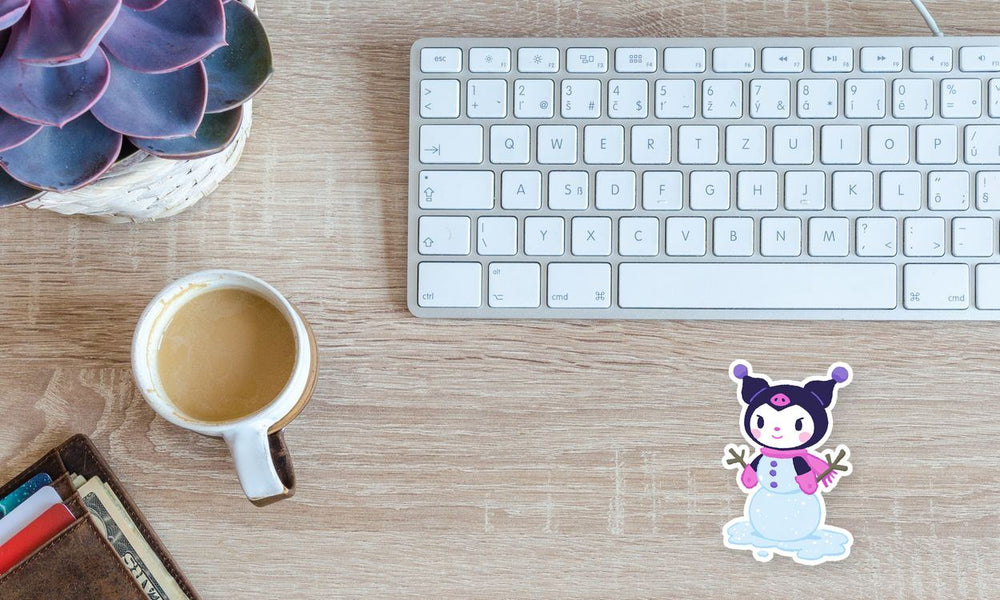 Kawaii Kuromi Snowman Winter Sticker