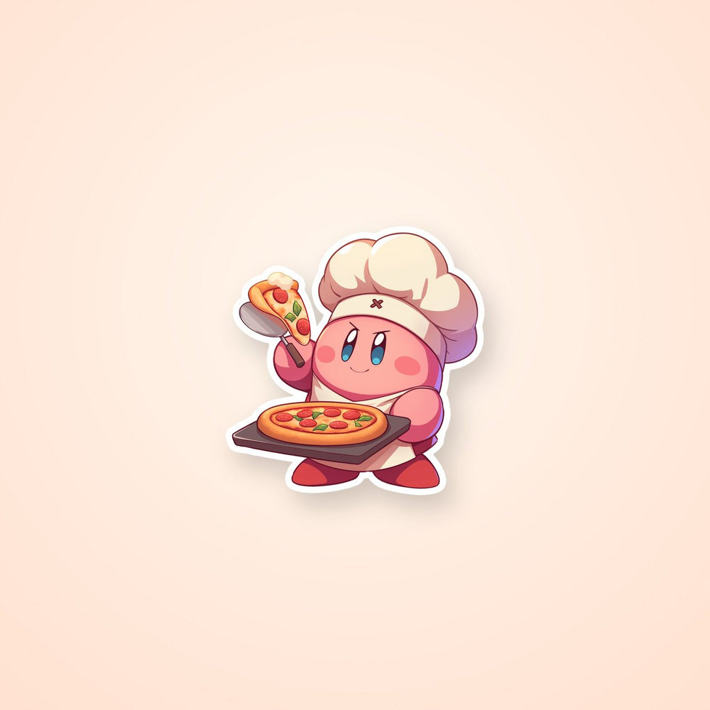 Kirby Chef Pizza Sticker