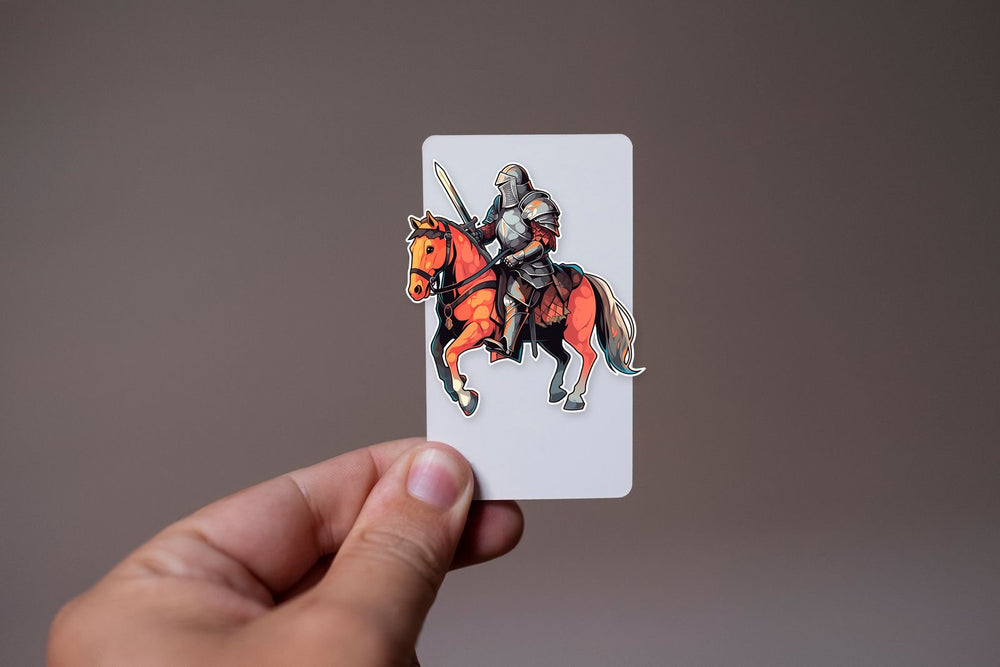 Medieval Knight with Sword on Horseback Sticker