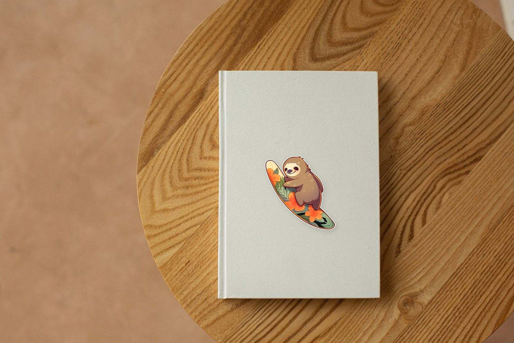 Sloth on a Surfboard Sticker