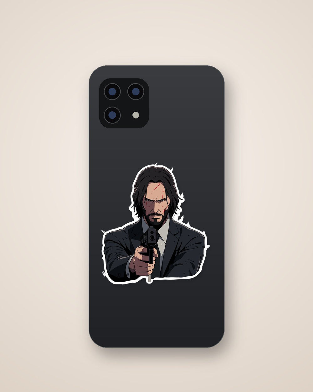 Serious John Wick with Gun Sticker