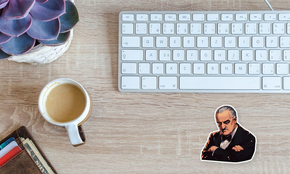 The Godfather Vito Corleone Smoking Sticker