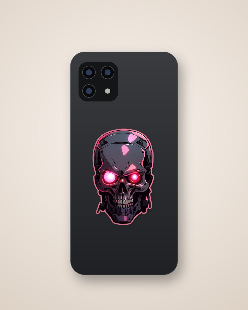 Terminator Head Pink Stroke Sticker