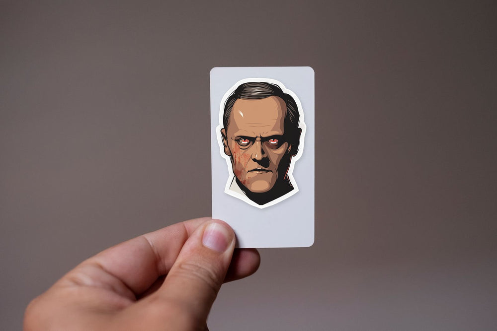 Hannibal Lecter with Red Eyes Sticker