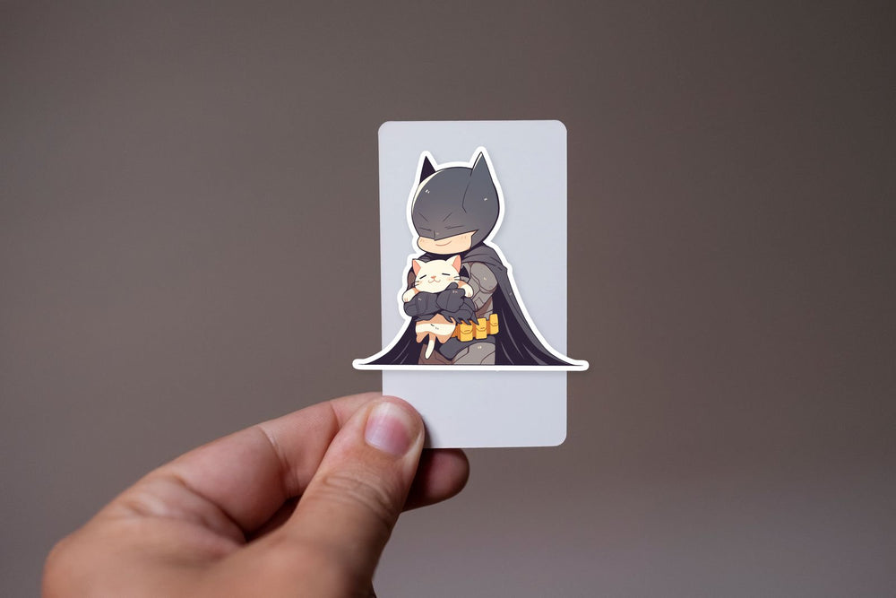 Chibi Batman Cat Cozy Sticker