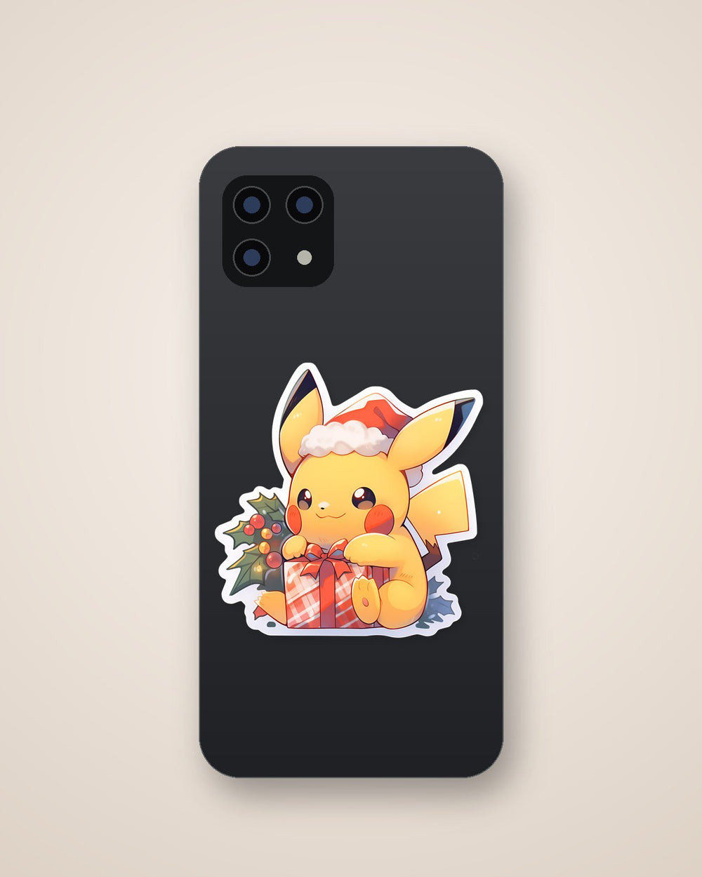 Pikachu in Hat Christmas Gift Sticker