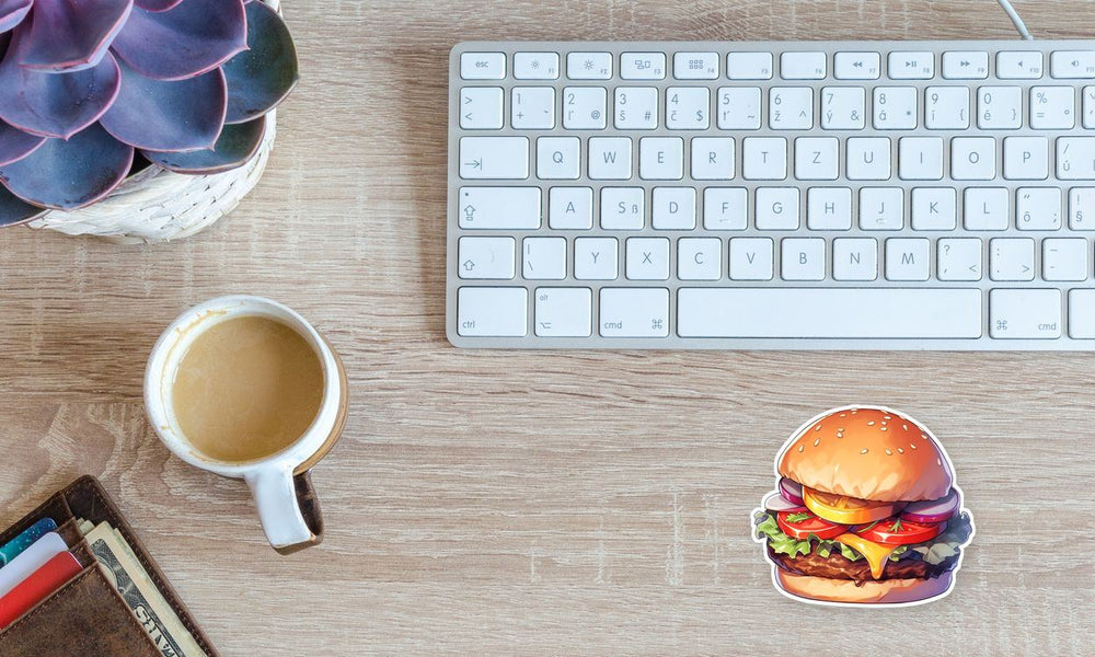 Appetizing Burger Drawn Sticker