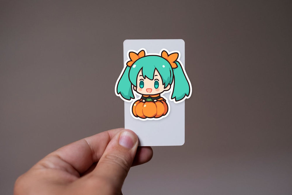 Chibi Hatsune Miku Pumpkin Halloween Sticker