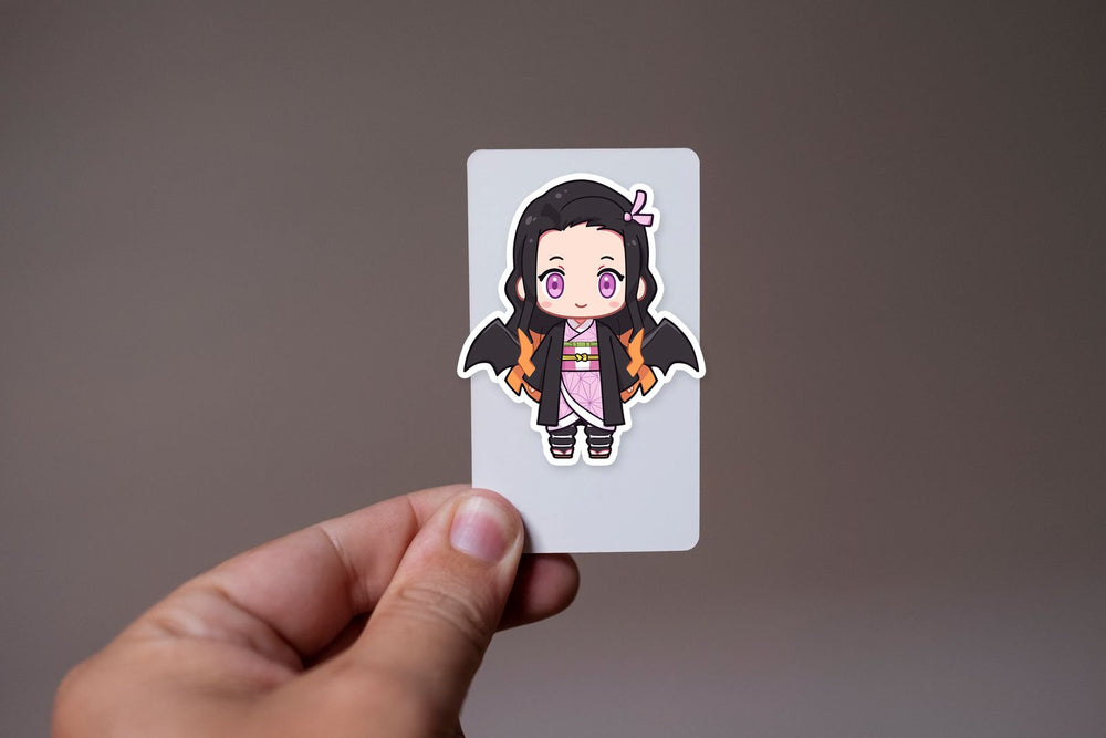 Chibi Nezuko Kamado Demon Slayer Bat Wings Sticker