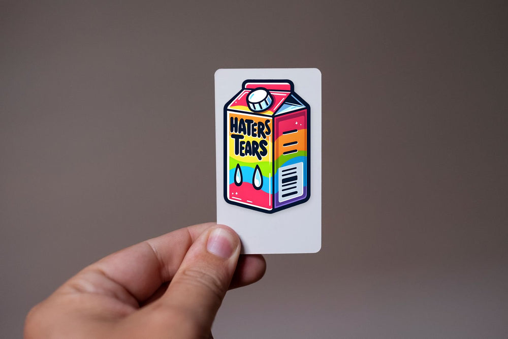 Haters Tears Rainbow Carton Sticker