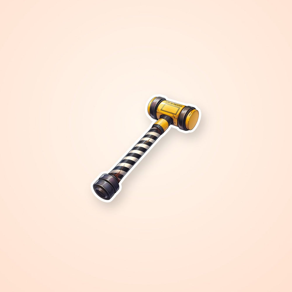 Yellow Striped Hammer Sticker
