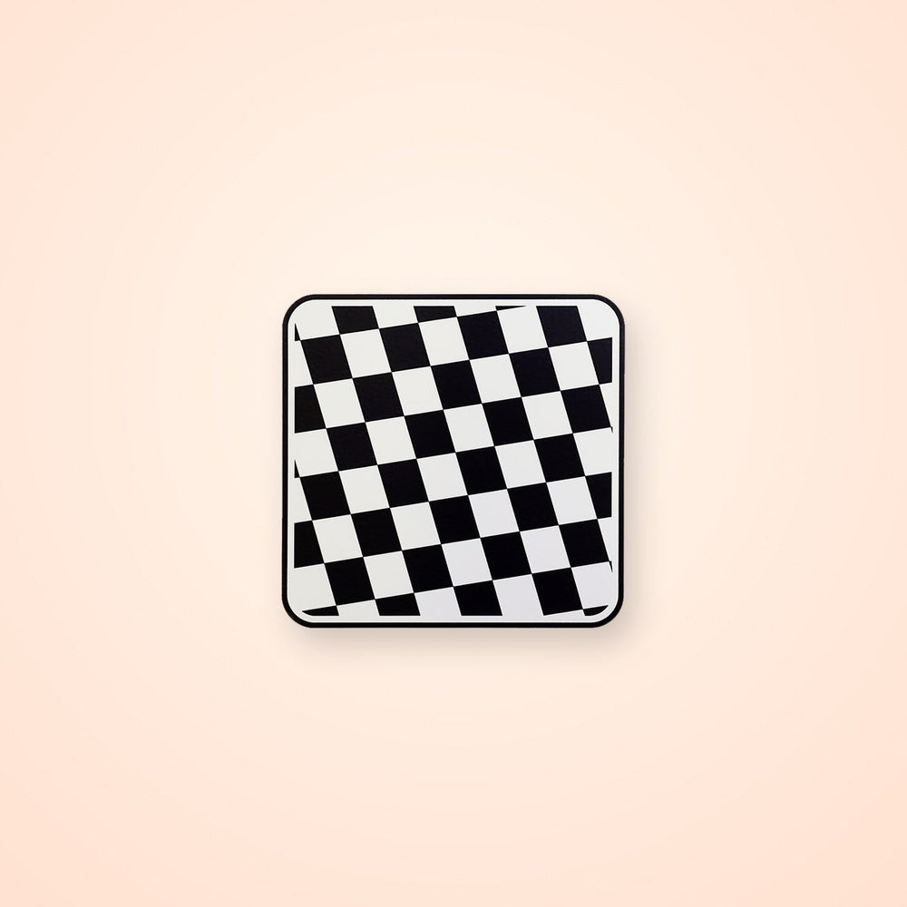 Checkered Pattern Rounded Edges Square Sticker