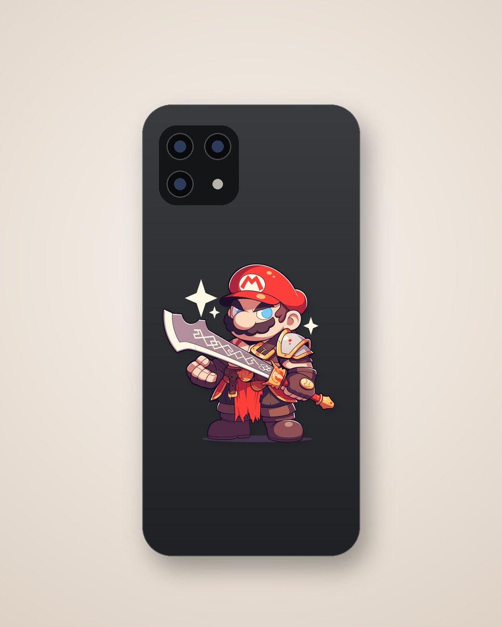 Mario Warrior Kratos Sword Sticker