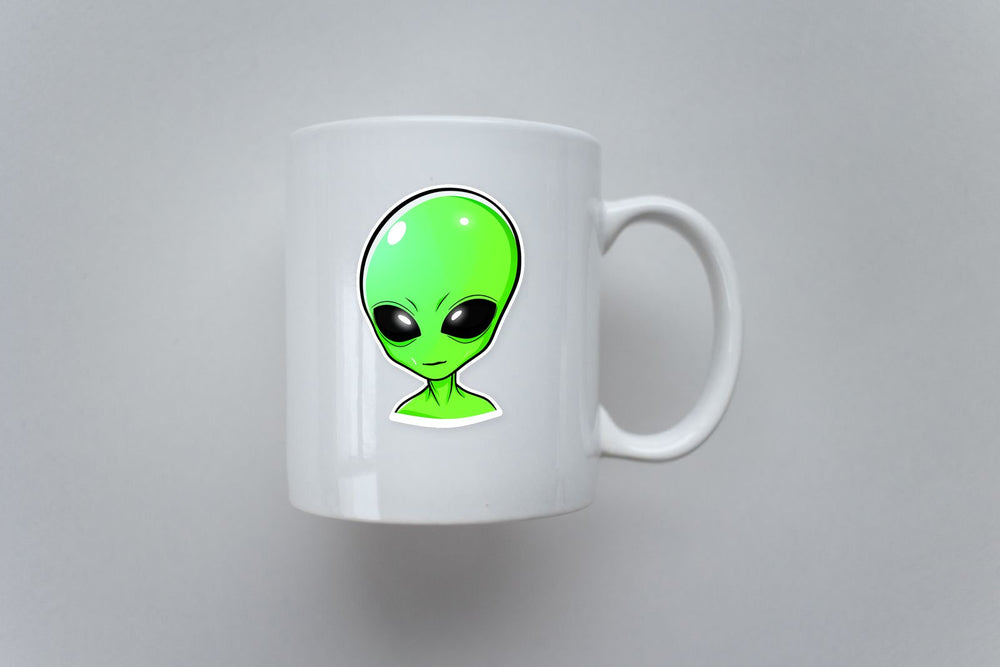 Aesthetic Green Alien Head Sticker