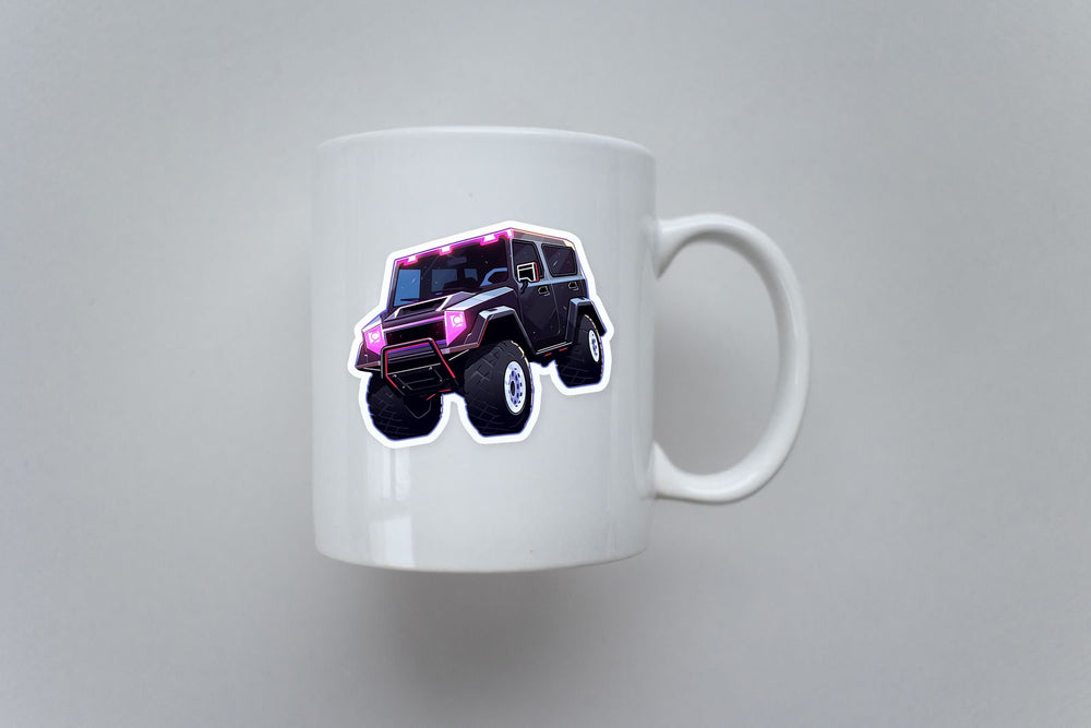Aesthetic Black Cyberpunk SUV Sticker