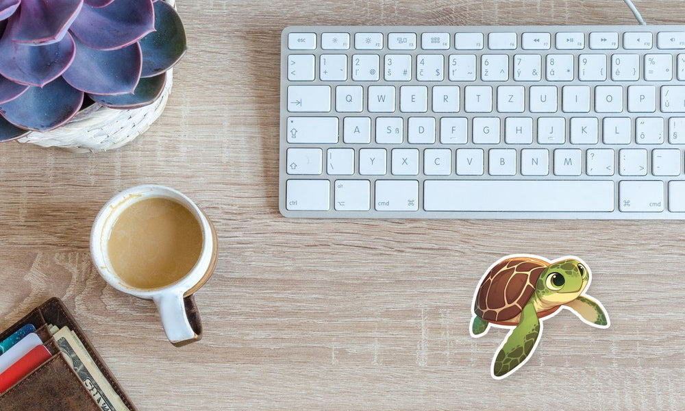 Cute Sea Turtle Swimming Sticker