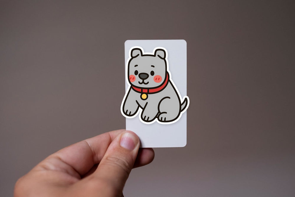 Minecraft Cute Grey Dog Sticker