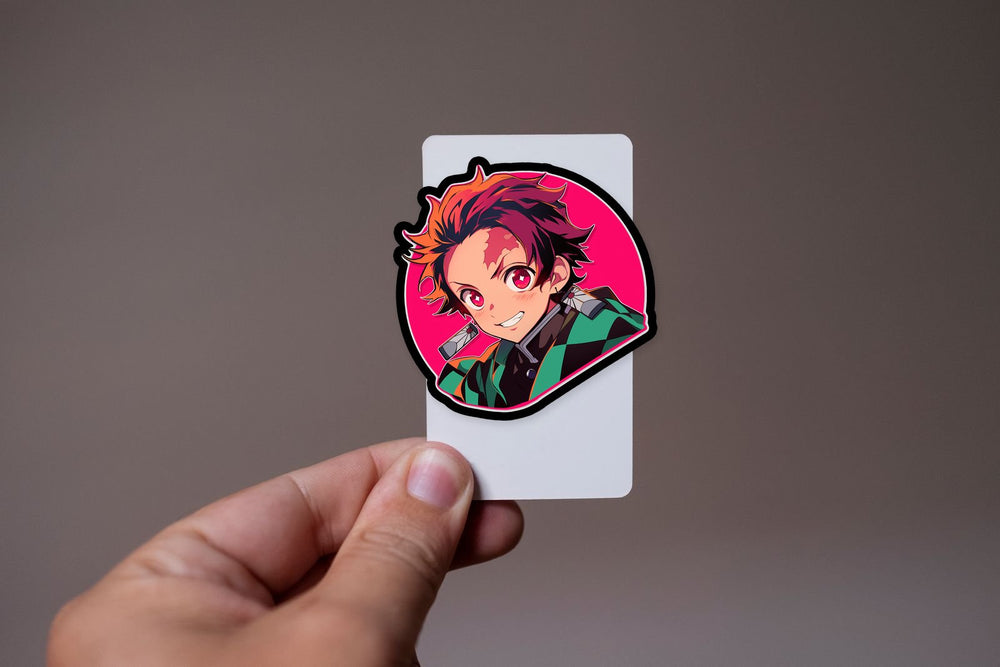 Tanjiro Kamado Neon Anime Demon Slayer Sticker