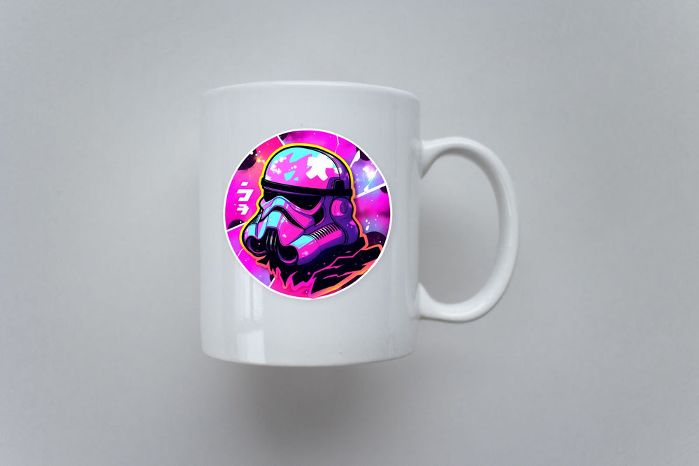 Star Wars Pink Trooper Head Round Sticker