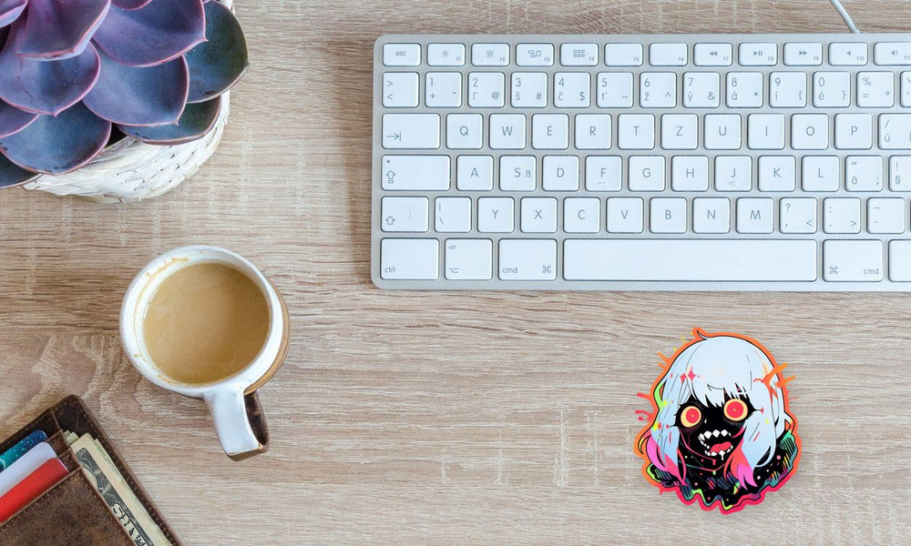 Halloween Scary Zombie Girl Colorful Sticker