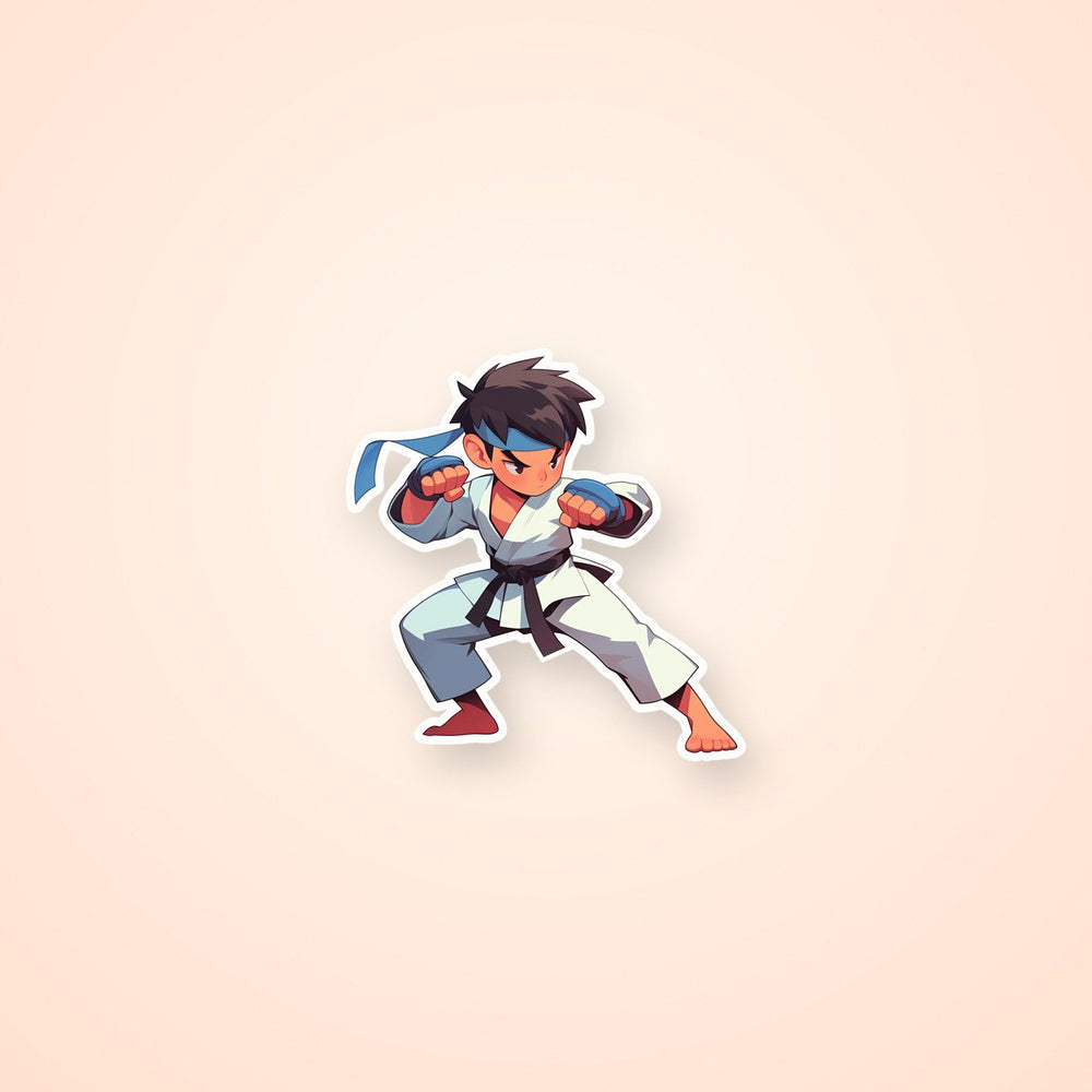 Karate Champion Chibi-Style Sticker