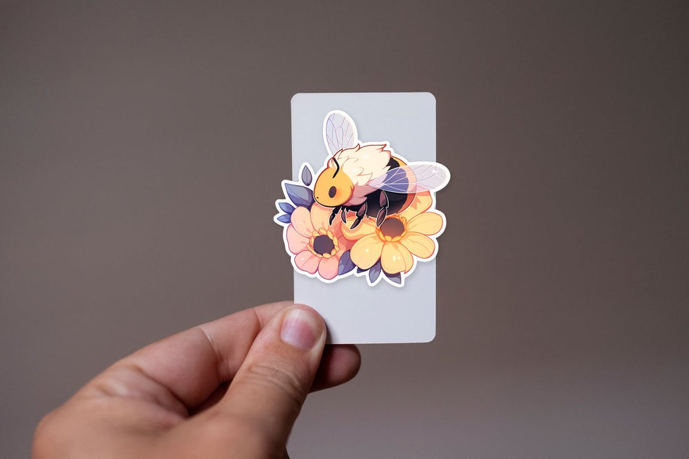 Cute Bee on a Flowers Sticker