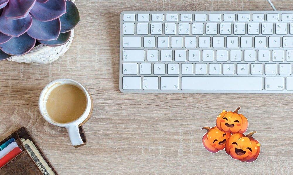 Three Pumpkin Heads Smiles Sticker