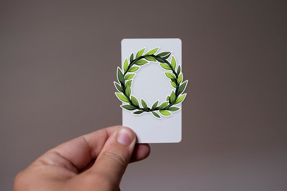 Aesthetic Green Laurel Wreath Sticker