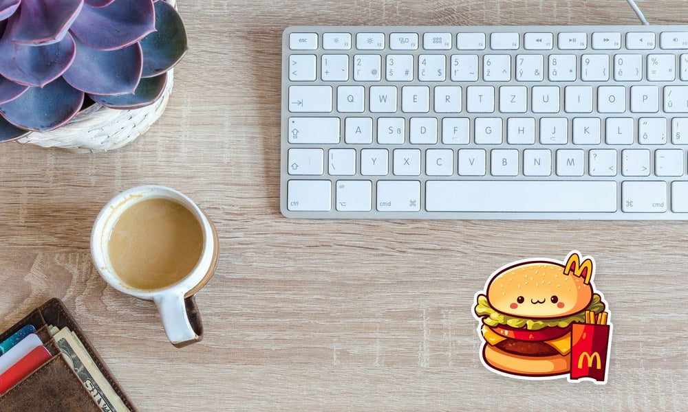 Kawaii Hamburger Fries Fast Food Sticker