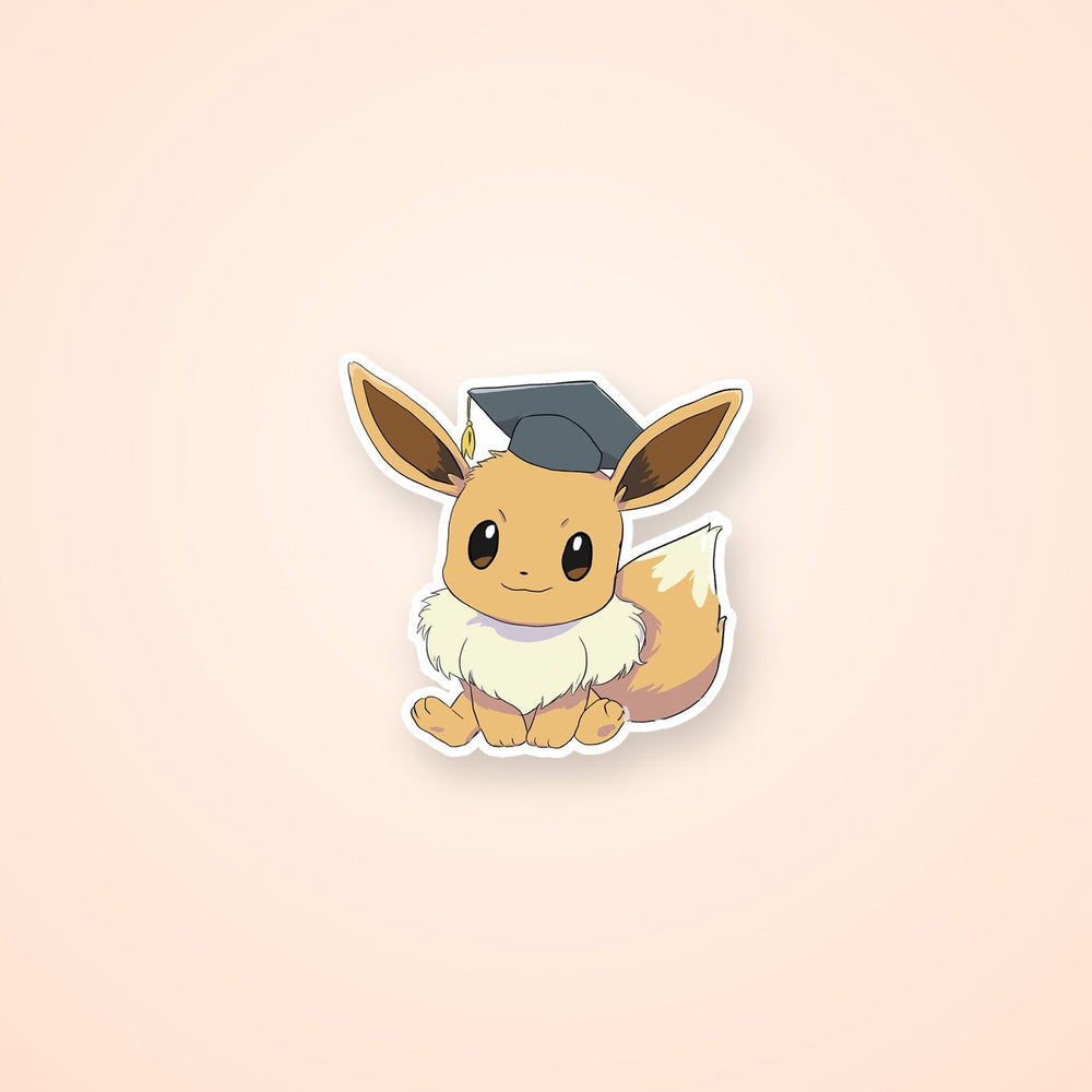 Graduation Eevee Pokemon Cute Sticker