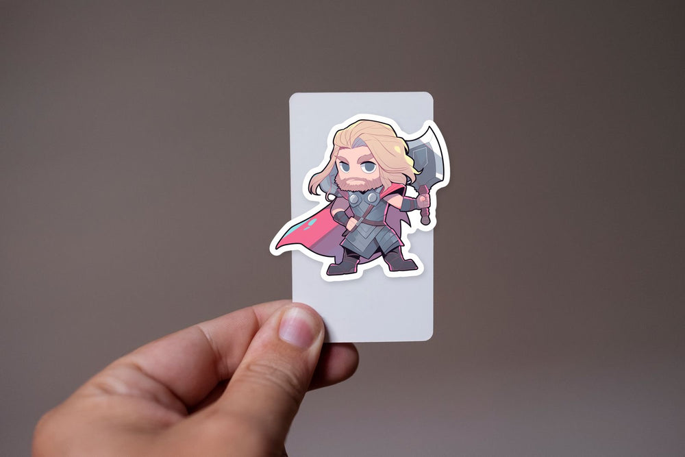 Cute Chibi Thor with Stormbreaker Sticker