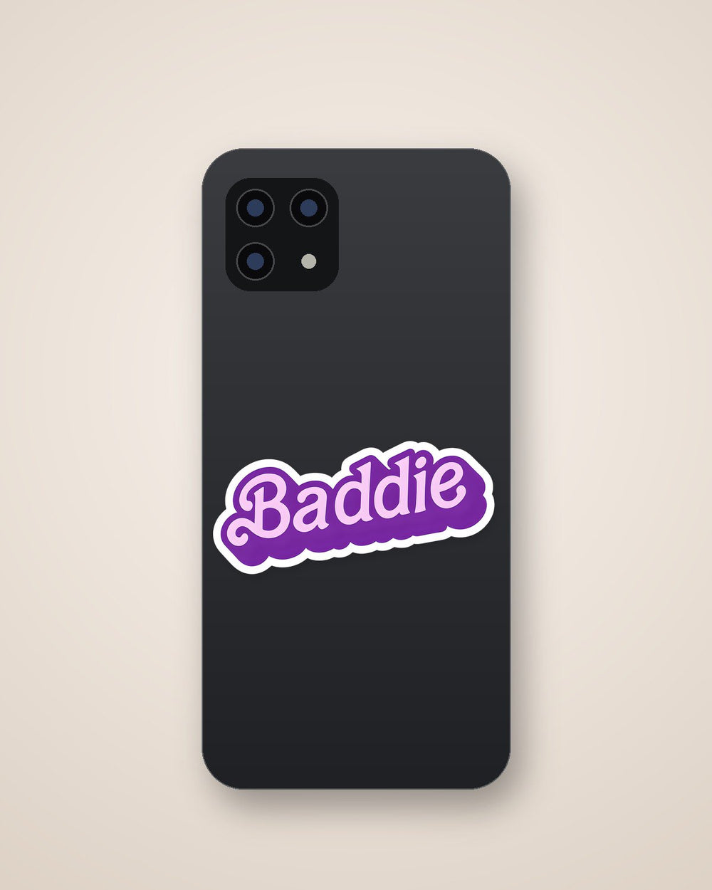 Baddie Logo Purple Text Sticker