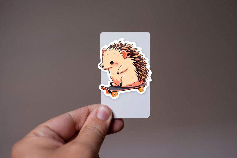 Hedgehog Riding Skateboard Sticker