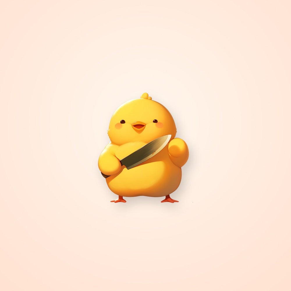 Funny Chicken with Knife Sticker