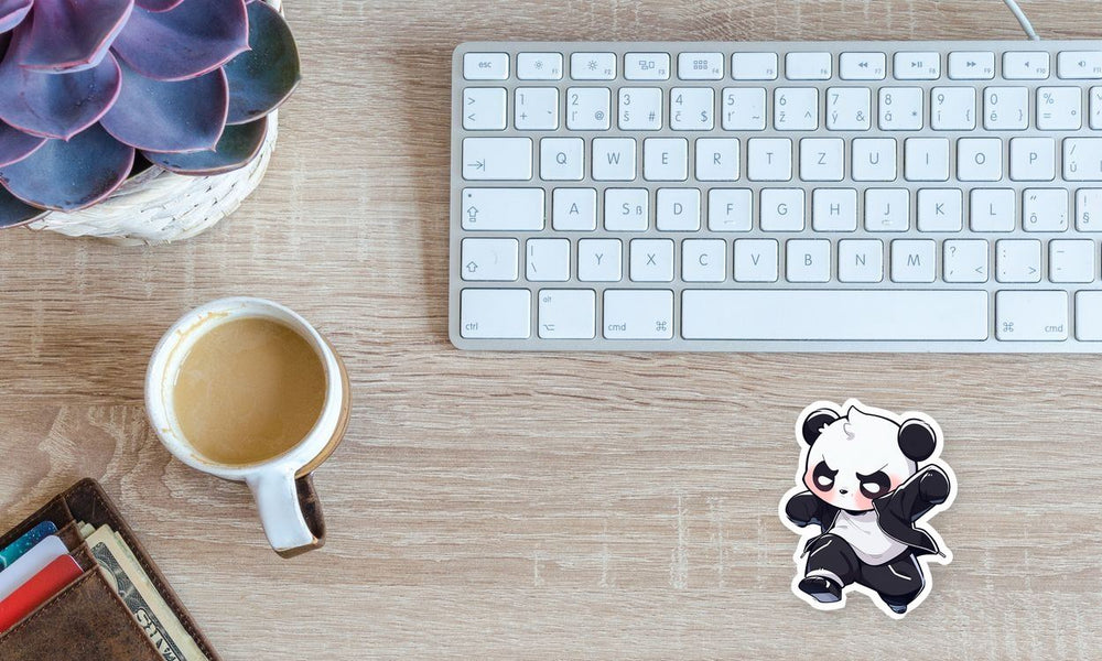 Cute Panda in Jacket Sticker