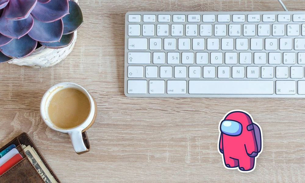 Among Us Pink Crewmate Cartoon Sticker