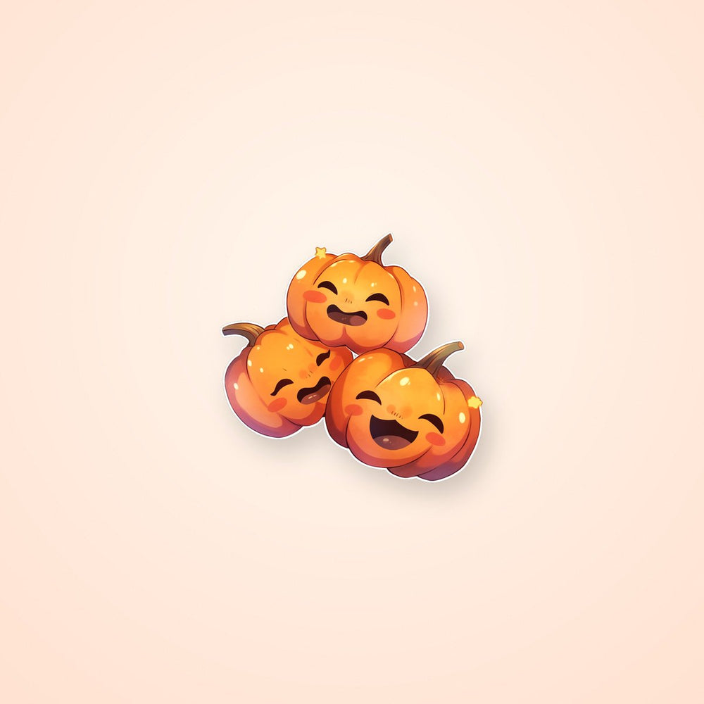 Three Pumpkin Heads Smiles Sticker