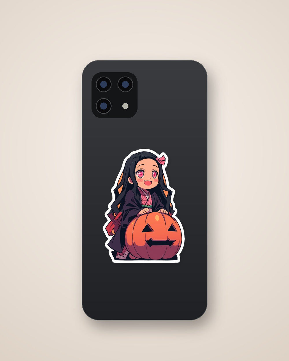 Chibi Nezuko Kamado Halloween Pumpkin Sticker