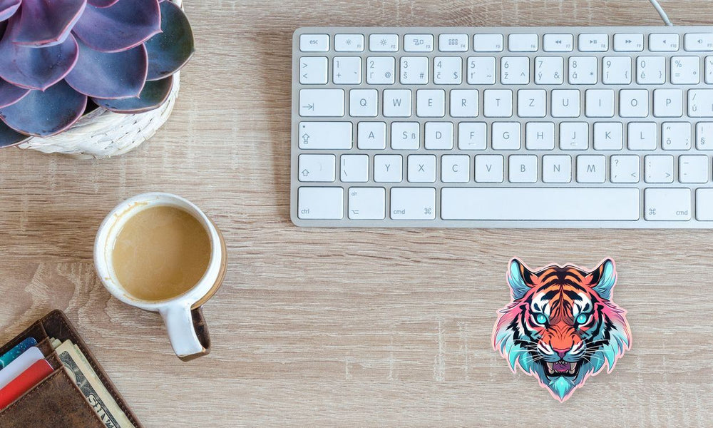 Aesthetic Tiger Head Pastel Sticker