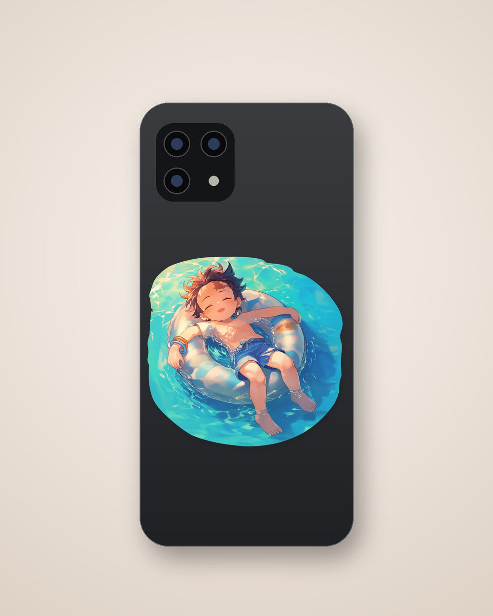 Cute Tanjiro Pool Summer Vibes Sticker