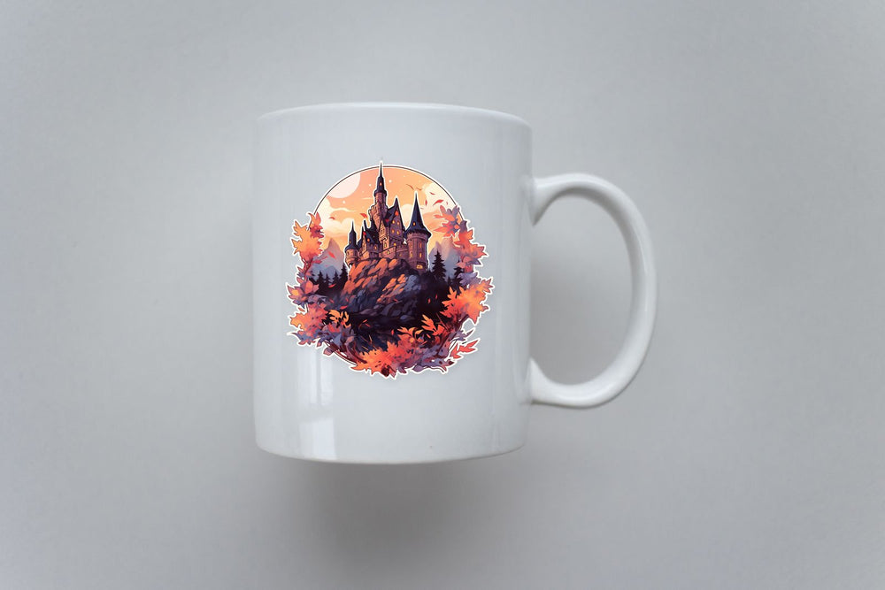Castle on Hill in Autumn Style Sticker