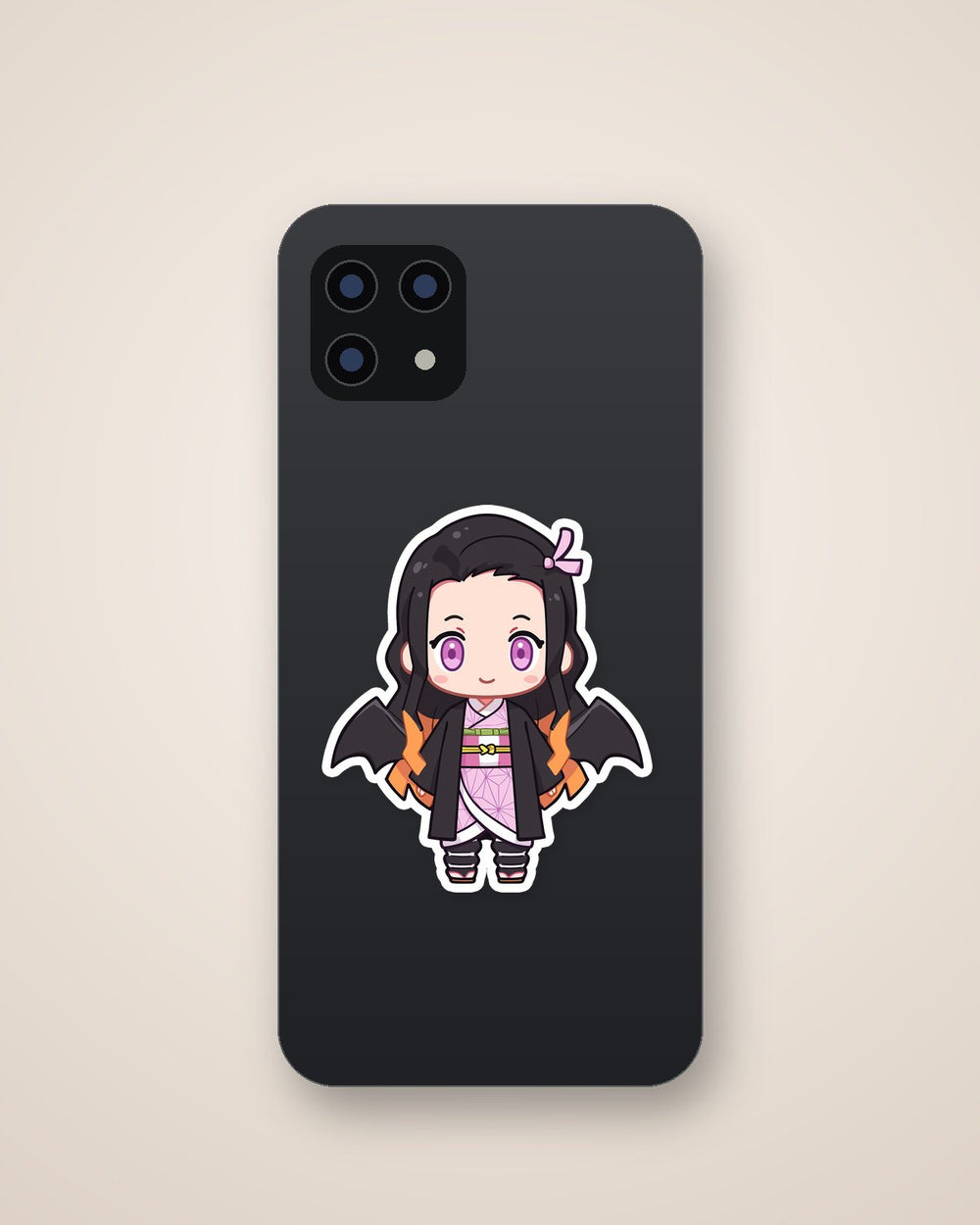 Chibi Nezuko Kamado Demon Slayer Bat Wings Sticker